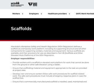 Poster for Scaffolds (SAFE Work Manitoba)