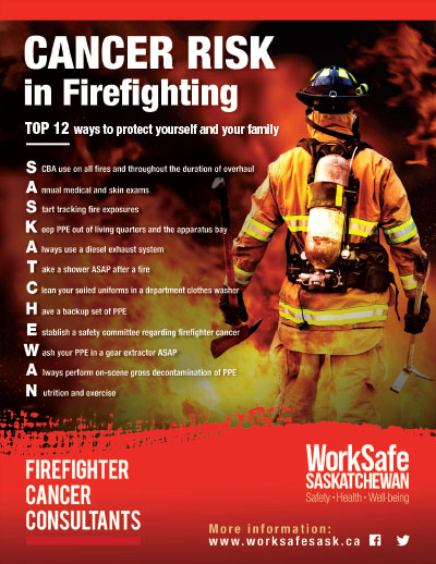 Cancer risk in firefighting poster