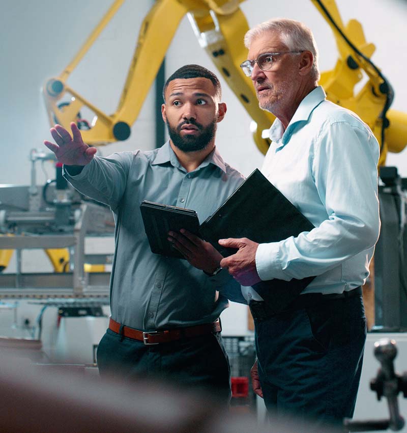 workers in factory setting